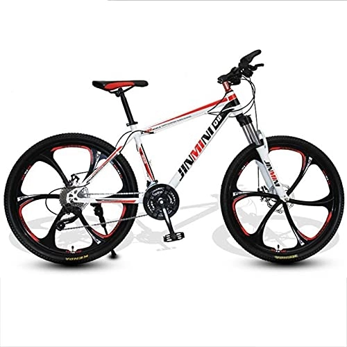 Mountainbike : M-YN 26in Mountainbike 21 / 24 / 27 Geschwindigkeit Fahrrad Full Suspension MTB Bikes(Size: 24 Speed, Color:Weiß+Rot)