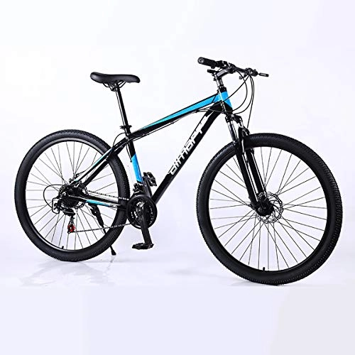 Mountainbike : Mens Mountainbike, Aluminiumlegierung Doppelscheibenbremse Fahrrad, 29-Zoll-21 / 24 / 27 Geschwindigkeit Mountainbike, Black Blue, 21 Speed