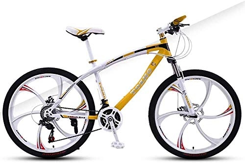 Mountainbike : MGE Kinder Fahrrad, Kinderfahrrad 24 Zoll Integriertes Rad Doppelscheibenbremse Stoßdämpfung 21 Geschwindigkeit: Student mit Variabler Geschwindigkeit Mountainbike (Color : Yellow)