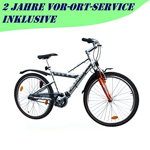 Mountainbike : MIFA Mountainbike 26 Zoll Alu 7 Gang Nexus RH 43 cm Fahrrad orange mit StVZO Ausstattung für Jugendliche und Erwachsene