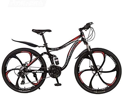 Mountainbike : MJY 26 Zoll Mountainbike Fahrrad High-Carbon Stahlrahmen Mtb Bikes Vollfederung Aluminium Leichtmetallfelgen Doppelscheibenbremse 5-29, 21 Geschwindigkeit