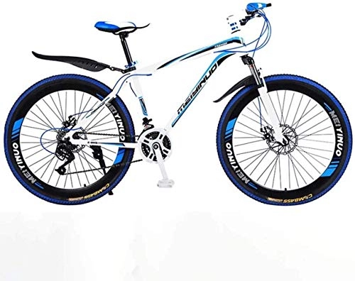 Mountainbike : MJY 26In 24-Gang-Mountainbike für Erwachsene, Leichtbau-Aluminiumrahmen-Vollrahmen, Herrenrad mit Vorderradfederung, Scheibenbremse 6-11, Blau 2