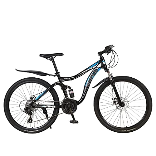 Mountainbike : Mountain Bike Doppelt stoßdämpfendes Einrad-Cross-Country-Softtail-Mountainbike-Fahrrad (21 / 24 / 27-Gang schwarz rot; schwarz blau; weiß blau; gelb; pink)