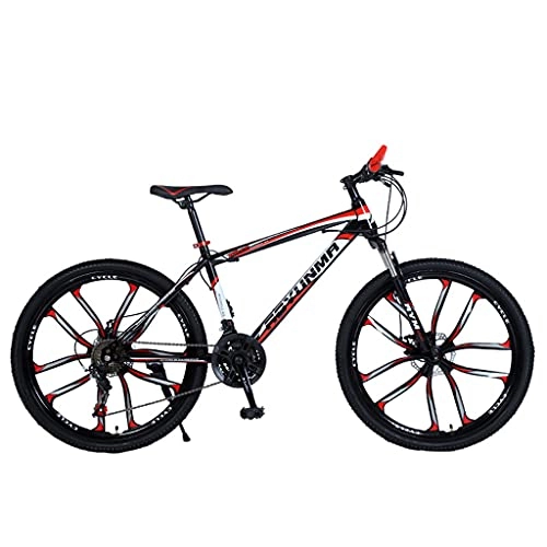 Mountainbike : Mountain Bike Fahrrad mit doppelter Stoßdämpfung und Doppelscheibenbremse (24 / 26 Zoll 21 / 24 / 27 Gänge weiß und blau; schwarz und weiß; schwarz und rot; schwarz und grün)