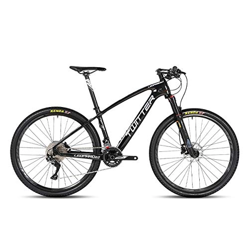 Mountainbike : Mountainbike 26 / 27, 5 Zoll SHIMANO M7000-22 Geschwindigkeiten für Erwachsene Off-Road-Bike-Radfahren mit Luftdruck-Stoßdämpfer und Vordergabel-Ölbremse, Carbonfahrräder für Herren, Black, 26*15.5