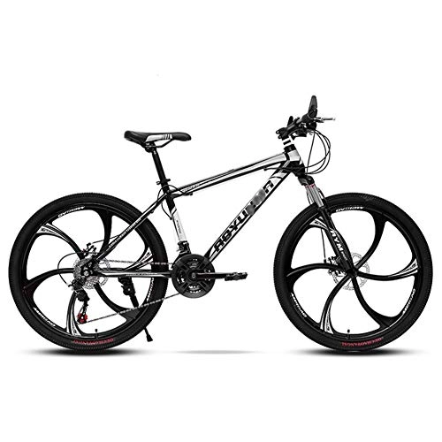 Mountainbike : Mountainbike 26 Zoll, 21 / 24 Geschwindigkeit mit Doppelscheibenbremse, Adult MTB aus Kohlenstoffstahl, Hardtail-Fahrrad mit verstellbarem Sitz (Color : B1, Size : 24 Speed)