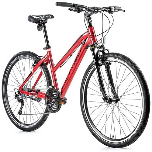 Mountainbike : Mountainbike 28 Leader Fox Daft 2021 Damen Rot Ducati-Schwarz 8V Rahmen 18 Zoll (Erwachsenengröße 170 bis 178 cm)