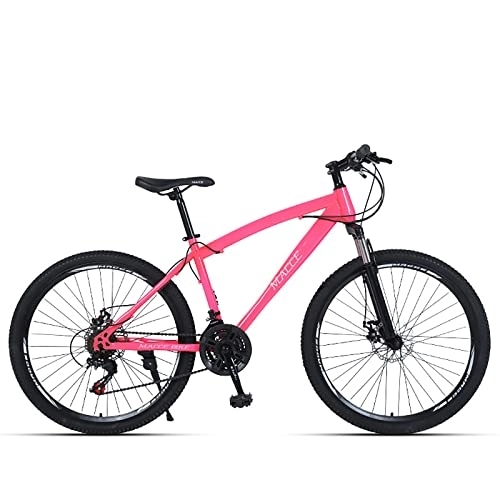 Mountainbike : Mountainbike, 66 Zoll, 27 Gänge, für Erwachsene / Herren / Damen, Doppelscheibenbremse, Anti-Rutsch-Fahrrad, eine Vielzahl von Farben sind erhältlich (24, rosa)