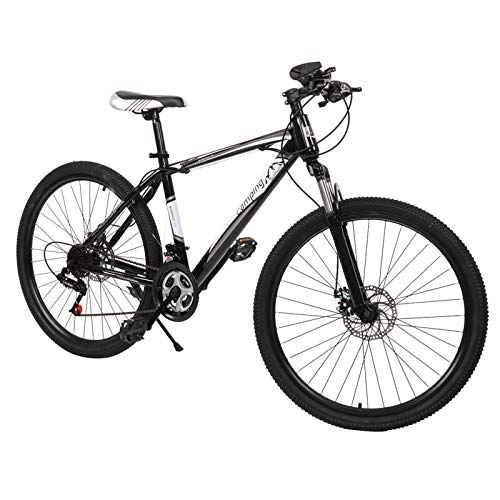 Mountainbike : Mountainbike-Fahrräder, 26 Zoll, 21 Gänge, starker Hartstahlrahmen mit Scheibenbremse, stilvolles Aussehen (schwarz und weiß)