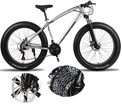 Mountainbike : Mountainbike Fat Tire Herren Trekking Fahrrad Cross Trekking Bikes Radfahren im Freien 26 Zoll / Mittel Hochfester Stahlrahmen-21Geschwindigkeit_26 Zoll