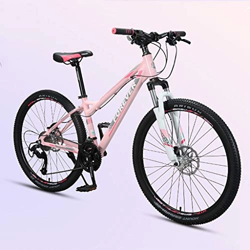 Mountainbike : Mountainbike Mountain Trail Bike Fahrrad Bike 26" Mountainbikes 27 / 30 Geschwindigkeiten Leichtes Aluminium Rahmen Scheibenbremse Vorderachsfederung For Erwachsene Teen - Pink MTB Mountainbike Fahrrad