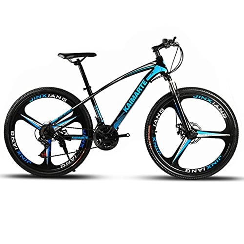 Mountainbike : Mountainbike Mountain Trail Bike Fahrrad Bike Fahrrad Mountainbike 26" 21 / 24 / 27 Gang-Doppelscheibenbremse Bike MTB Mountainbike Fahrrad Mountain Trail Bike ( Color : Blue , Size : 24 Shimano Speed )