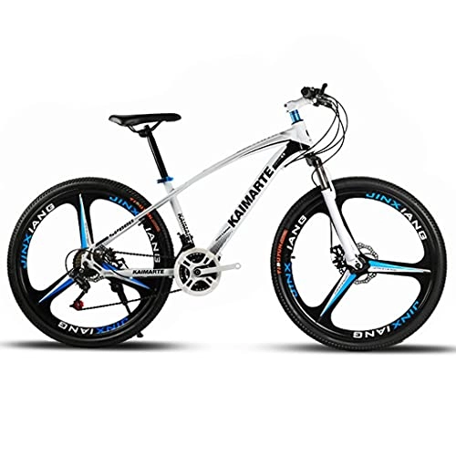 Mountainbike : Mountainbike Mountain Trail Bike Fahrrad Bike Fahrrad Mountainbike 26" 21 / 24 / 27 Gang-Doppelscheibenbremse Bike MTB Mountainbike Fahrrad Mountain Trail Bike ( Color : White , Size : 24 Shimano Speed )