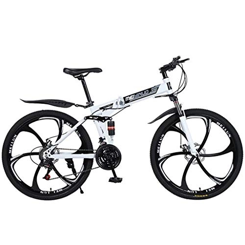 Mountainbike : Mountainbike Mountain Trail Bike MTB 26 ‚‘ Unisex Leichte Carbon-Stahlrahmen 21 / 24 / 27 Geschwindigkeit Scheibenbremse Fully Fahrrad Bike Mountainbike Fahrrad ( Color : White , Size : 21speed )