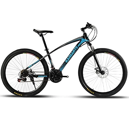 Mountainbike : Mountainbike Mountain Trail Bike MTB Mountainbike-Fahrräder 26" 21 / 24 / 27 Gang-Doppelscheibenbremse Speichen Felgen Bike Fahrrad Bike Mountainbike Fahrrad ( Color : Blue , Size : 24 Shimano Speed )