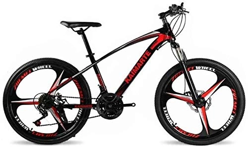 Mountainbike : Mountainbike, Mountainbike, Faltrad Unisex Mountainbike 21 / 24 / 27 Geschwindigkeit High-Carbon Stahlrahmen 26 Zoll 3-Speichen-Räder mit Scheibenbremsen und Federgabeln ( Color : Red , Size : 27 Speed )