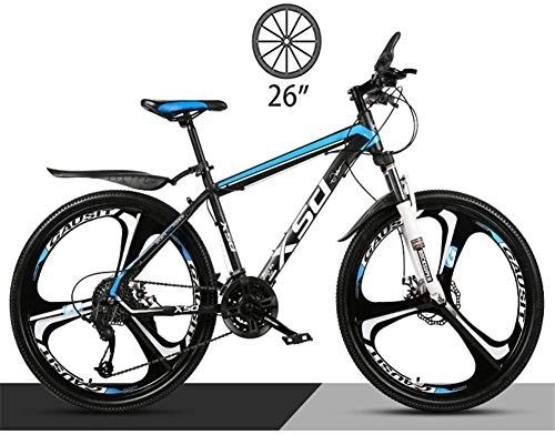 Mountainbike : Mountainbike Trekking Fahrrad Cross Trekking Bikes Carbon Stahl Fahrradgabelaufhängung 3 Speichenräder Doppelscheibenbremse Fahrrad Aluminium-26 Zoll / 21 Geschwindigkeit_Blau