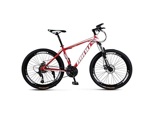 Mountainbike : Mountainbike Unisex Hardtail Mountainbike MTB-Bike aus kohlenstoffhaltigem Stahlrahmen 26-Zoll-Mountainbike 21 / 24 / 27 / 30 Geschwindigkeiten mit Scheibenbremsen und Federgabel, rot, 30-Fach
