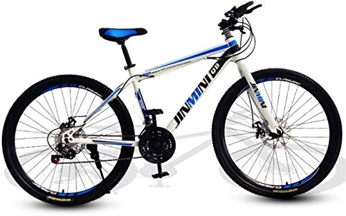 Mountainbike : Mountainbikes, 24-Zoll-Mountainbike Erwachsene männliche und weibliche variable Geschwindigkeit Reise Fahrrad Speichenrad Aluminiumrahmen mit Scheibenbremsen ( Color : White blue , Size : 21 speed )