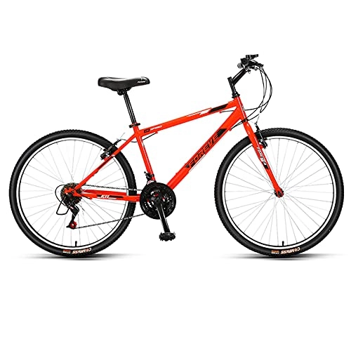 Mountainbike : Mountainbikes 26 Zoll Erwachsene Mountainbike Für Frauen Und Männer, 21-geschwindigkeits-gebirgspfadrad Mit Dual-scheibenbremsen, Hoher Kohlenstoffstahl-rahmen-pendler-bike-rennrad(Color:Orange)