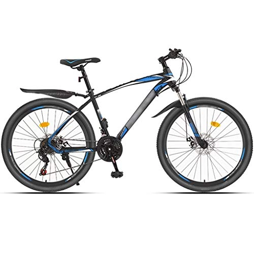 Mountainbike : Mountainbikes Doppelt Stoßdämpfendes Cross-Country-Bike, Leichtes Straßenrad Mit Variabler Geschwindigkeit, 21 / 24-Gang MTB, 24 / 26 Zoll Räder, Speichenrad ( Color : 24-speed blue , Size : 26 inches )