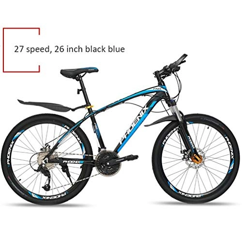Mountainbike : Mountainbikes, Erwachsene Mountain Bike 26 Zoll 27 Speed-MTB Fahrrad-Scheibenbremsen Double Mountain ATV Geschwindigkeit (Color : Black Blue)