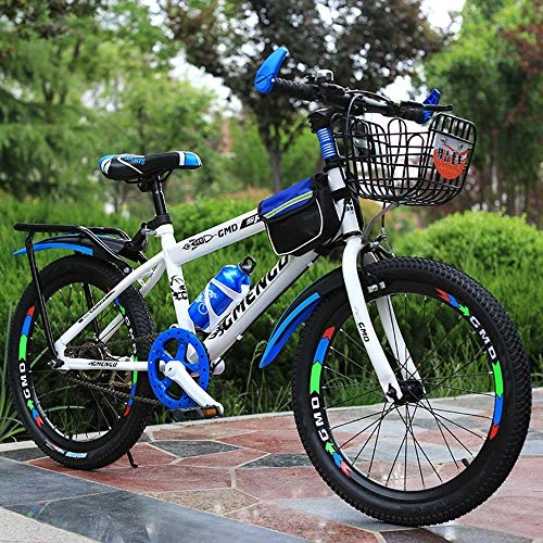 Mountainbike : MW Kinderfahrrad, Gebirgsfahrrad, Studenten Bike, 20 Zoll 22 Zoll, Single Speed-Scheibenbremsen Fahrrad, Anti-Rutsch-Bikes, Blau, 22 inch