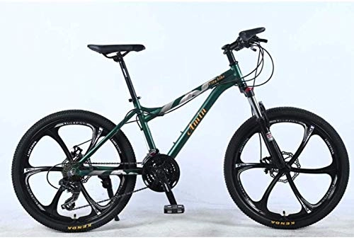 Mountainbike : MYPNB BMX 24 Zoll 24-Gang Mountainbike-Aluminiumlegierung Voll Rahmen Rad Front Suspension Female Off-Road: Student Shifting Erwachsene Fahrrad-Scheibenbremse 5-25 (Color : Green, Size : C)
