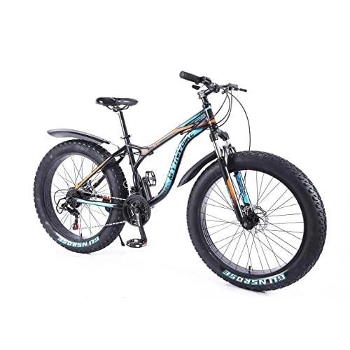 Mountainbike : MYTNN Fatbike 26 Zoll 21 Gang Shimano Style 2020 Fat Tyre Mountainbike 47 cm RH Snow Bike Fat Bike (Schwarz)