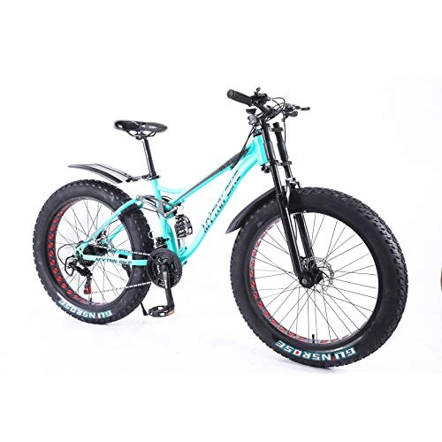 Mountainbike : MYTNN Fatbike 26 Zoll 21 Gang Shimano Style 5 2020 Fat Tyre Mountainbike 47 cm RH Snow Bike Fat Bike (Blau)
