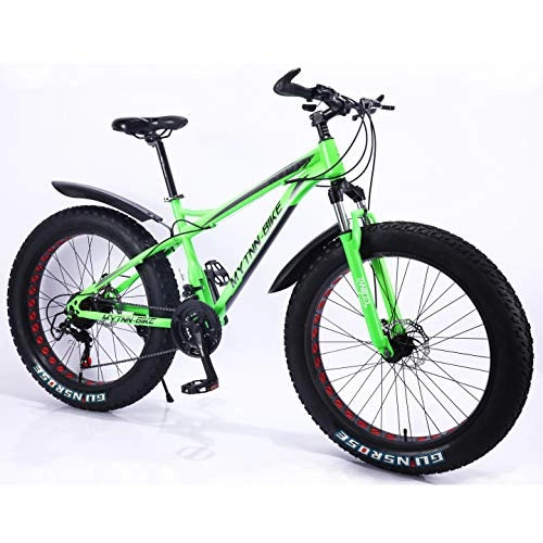 Mountainbike : MYTNN Fatbike neues Style 2019 26 Zoll 21 Gang Shimano Fat Tyre Mountainbike 47 cm RH Snow Bike Fat Bike (grn)