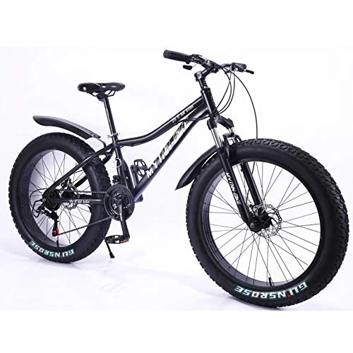 Mountainbike : MYTNN Fatbike neues Style 26 Zoll 21 Gang Shimano Fat Tyre Mountainbike 47 cm RH Snow Bike Fat Bike (schwarz)