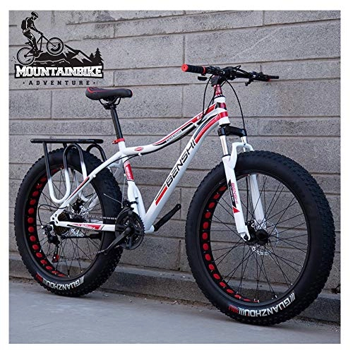 Mountainbike : NENGGE Hardtail MTB mit Gabelfederung für Herren & Damen, Erwachsenen Zwei Scheibenbremsen Großer Reifen Mountainbike, Unisex Rahmen aus Kohlenstoffstahl Fahrräder, Red 2, 24 Inch 27 Speed