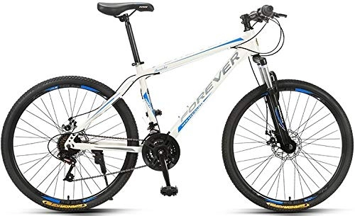 Mountainbike : No Branded Forever Erwachsene MTB Mountainbike Hardtail Fahrrad mit verstellbarem Sitz YE880 27, 5 Zoll 24 Gang Stahlrahmen Weiß-Blau