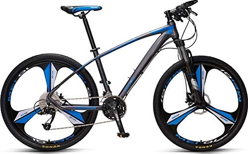 Mountainbike : No Branded Forever Mountainbike für Erwachsene, Hardtail-Fahrrad mit verstellbarem Sitz, YE880, 27, 5 Zoll, 33 Gänge, Rahmen aus Aluminiumlegierung, grau-blau, einteilige Felge aus Legierung