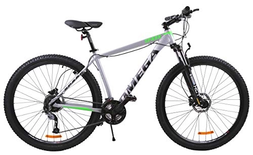 Mountainbike : OMEGA BIKE Unisex – Erwachsene Spark, Bicycles, Street, MTB Bike, Grey / Green, 27.5