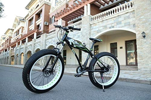 Mountainbike : Pakopjxnx 26 * 4.0 Bike Mountain Bike Aluminum Alloy Shock Absorbers Bicycle Big tire Snow Bike, 21 Speed BW, 24inch