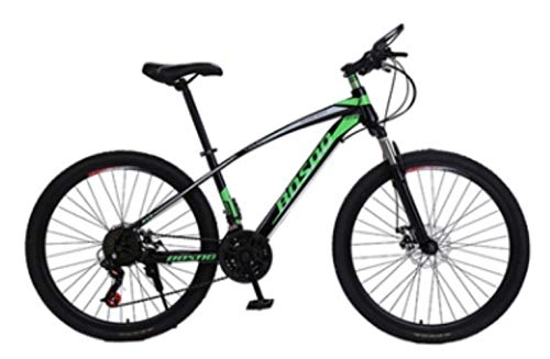Mountainbike : Pakopjxnx Mountain Bike 26-Inch 21-Speed Front and Rear Double Disc Brakes, Green, 26 * 17(165-175cm)