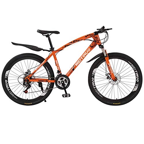 Mountainbike : PARTAS Reisen Convenience Pendeln - ATV Mountain Bike Mountainbike Dual Disc Damping 26-Zoll-Fahrrad for Erwachsene Studenten Reise Outing, orange, 27"