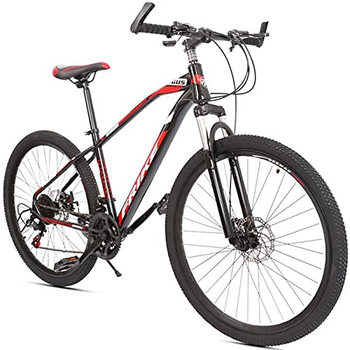 Mountainbike : PBTRM 29-Zoll 21-Gang Hardtail Mountainbike, Rahmen Aus Kohlenstoffstahl, Doppelscheibenbremse, Rennrad Mit Variabler Geschwindigkeit Für Jugendliche / Erwachsene, Black red