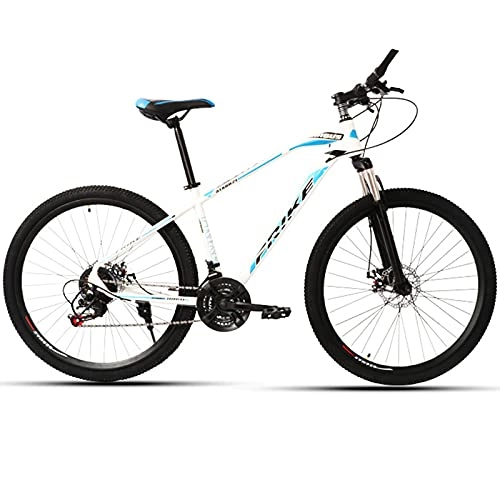 Mountainbike : PBTRM 29-Zoll 21-Gang Hardtail Mountainbike, Rahmen Aus Kohlenstoffstahl, Doppelscheibenbremse, Rennrad Mit Variabler Geschwindigkeit Für Jugendliche / Erwachsene, White Blue
