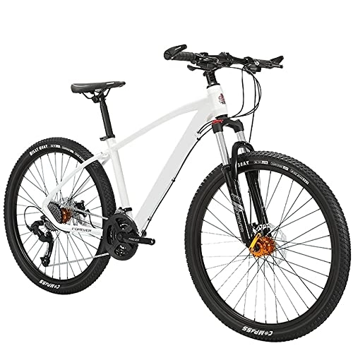 Mountainbike : PY Mountainbike Für Erwachsene 26-Zoll-Räder 27 Geschwindigkeit Full Suspension Dual Scheibenbremsen Faltbare Rahmen Fahrrad, Erwachsene Gebirgspfad Fahrrad, Rahmen Mit Hoher Kohlenstoffstahl / Weiße Ho