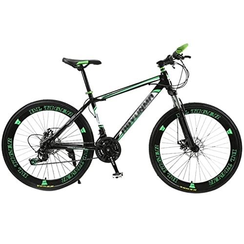 Mountainbike : QCLU 26-Zoll-Bike Carbon-reiche Stark Stark Stahl, Geeignet von vorne und hinten Scheibenbremsen, Fully, Jungen-Männer Bike, mit Front-und Heckkotflügel (Color : Green)