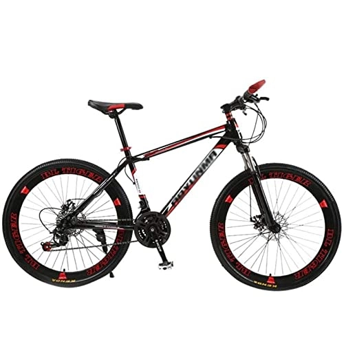 Mountainbike : QCLU 26 Zoll Erwachsene Mountain Doppelscheibenbremse, Erwachsene MTB, Fahrrad mit verstellbarem Sitz, High- Carbon Steel Mountain Trail (Color : Red)