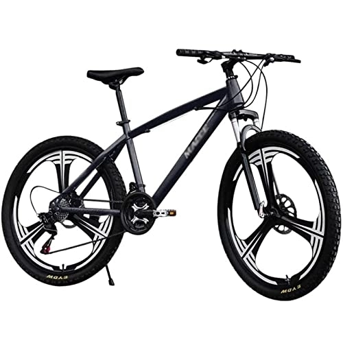 Mountainbike : QCLU Mountainbike, 26-Zoll-Carbon-Stahl-Mountainbike, 3-Speichen-Felgen, 21-Gang-Rennrad, volle Suspendierung MTB Erwachsene Fahrrad, Studentenfahrrad, City Bike (Color : Black)