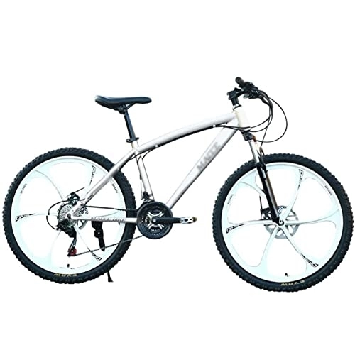 Mountainbike : QCLU Mountainbike, 26 Zoll Carbon Steel Mountainbike, 21-Gang Rennrad, MTB Fully Adult Bike, Studenten Bike, Fahrrad, City Bikes (Color : White)