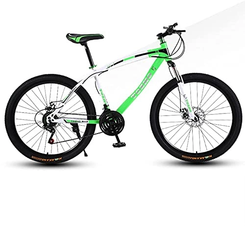 Mountainbike : Qianglin Mountainbike für Erwachsene, Rennrad für Männer / Frauen, 21-30 Gänge optional, Rahmen aus Kohlenstoffstahl, Vollfedergabel, Scheibenbremse, 24 / 26 Zoll