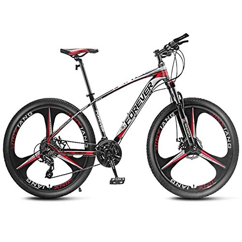 Mountainbike : QMMD 27.5 Zoll MTB, Herren Hardtail Mountainbike, Erwachsenen Fahrrad mit Scheibenbremsen, Alu Rahmen Fahrräder, 24, 27, 30, 33 Gang Kettenschaltung, Red 3 Spoke, 33 Speed