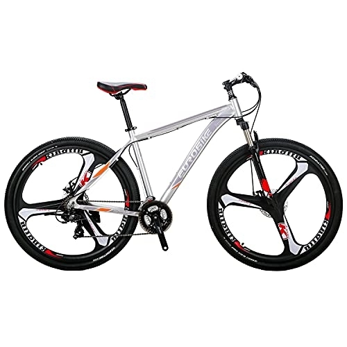 Mountainbike : QQW Mountainbike, 21-Speed-Shifter, X-Große Fahrräder Aluminiumrahmen, Zwei Scheibenbremsen, Herren-Damenrad Fahrrad / Green2