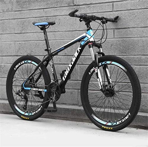 Mountainbike : QZMJJ Off-Road Radfahren, Mountainbike Stahlrahmen 26 Zoll Doppelscheibenbremse City Road Fahrrad for Erwachsene (Color : Black Blue, Size : 21 Speed)